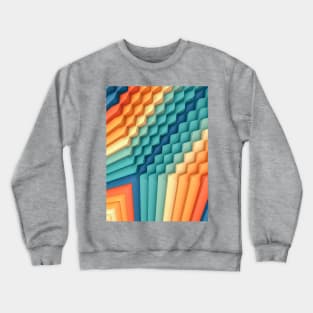 Exponential Edges Red, Blue and Orange Geometric Abstract Artwork Crewneck Sweatshirt